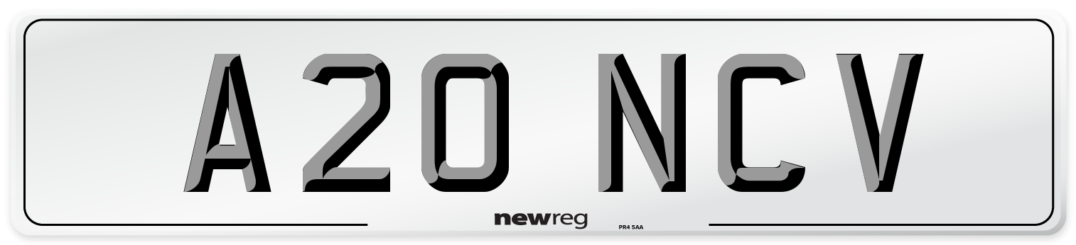 A20 NCV Number Plate from New Reg